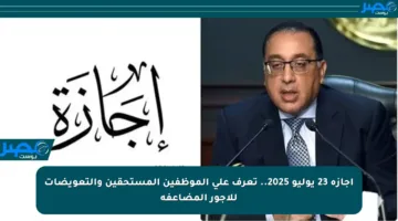 إجازة 23 يوليو 2025.. تعرف على الموظفين المستحقين والتعويضات للأجور المضاعفة